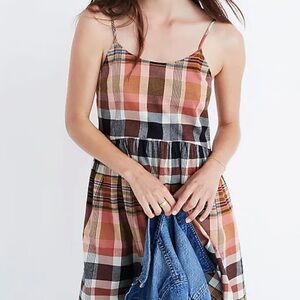 Madewell Plaid Babydoll Cami Dress